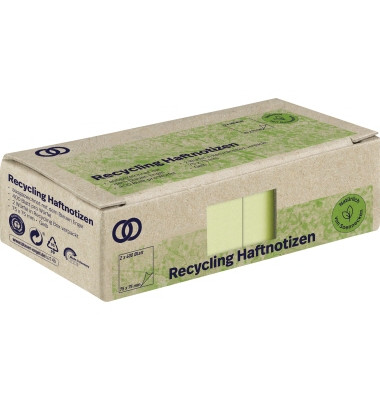 Haftnotizen 5876, oeco Recycling, 75x75mm, gelb, quadratisch