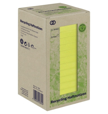 Haftnotizen 5878, oeco Recycling, 75x75mm, gelb, quadratisch
