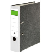 Ordner Grüner Balken 21001120, A4 80mm breit Karton Wolkenmarmor weiß