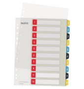 Kunststoffregister Cosy 1247-00-00, 1 bis 10, A4+, 0,3mm, farbige Taben, 10-teilig