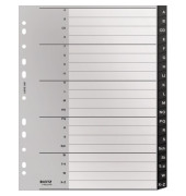Kunststoffregister recycle 1207 1207-00-00, A bis Z, A4, 115µm, schwarze Taben, 20-teilig
