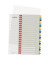 Kunststoffregister Cosy 1249-00-00, 1 bis 20, A4+, 0,3mm, farbige Taben, 20-teilig