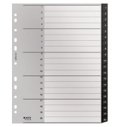 Kunststoffregister recycle 1211-00-00, 1 bis 20, A4, 115&micro;m, schwarze Taben, 20-teilig