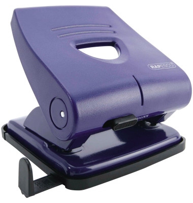 B&uuml;rolocher Germ-Savvy 827-P PF827PL2, blau, bis 3mm 30 Blatt, mit Anschlagschiene