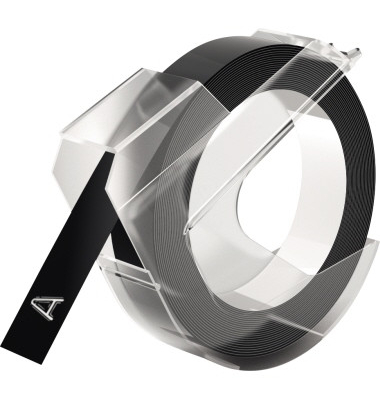 Prägeband 520109 9mmx3m sk Kunststoff glänzend schwarz