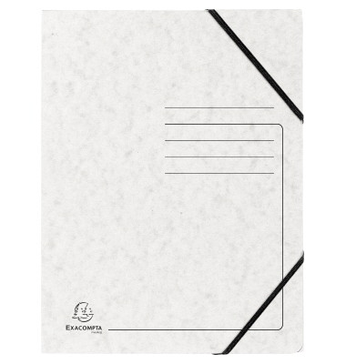 Eckspannmappe 555406E, A4 wei&szlig; Karton 355g, f&uuml;r ca. 200 Blatt