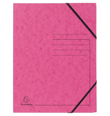 Eckspannmappe 555420E, A4 rosa Karton 355g, f&uuml;r ca. 200 Blatt