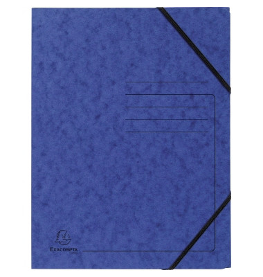 Eckspannmappe 555412E, A4 blau Karton 355g, f&uuml;r ca. 200 Blatt