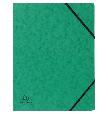 Eckspannmappe 555413E, A4 gr&uuml;n Karton 355g, f&uuml;r ca. 200 Blatt