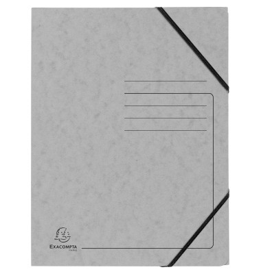 Eckspannmappe 555471E, A4 grau Karton 355g, f&uuml;r ca. 200 Blatt