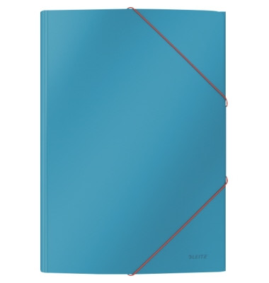 Eckspannmappe Cosy 30020061, A4 blau Karton 250g, mit 3 Einschlagklappen