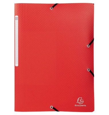 Eckspannmappe Opak 55085E, A4 rot Polypropylen, mit 3 Einschlagklappen