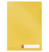 Sichthüllen Cosy Privacy 4708-00-19 mit Beschriftungsfenster, A4, gelb, blickdicht genarbt, oben & rechts offen, 0,20mm