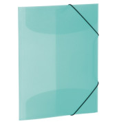 Gummizugmappe Transluzent - Designserie 19584, A3 t&uuml;rkis Polypropylen (PP), f&uuml;r ca. 50 Blatt  (80 g/m&sup2;), mit 3 Einschlagklappen