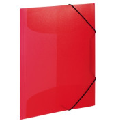 Gummizugmappe Transluzent - Designserie 19504, A4 rot Polypropylen (PP), f&uuml;r ca. 50 Blatt  (80 g/m&sup2;), mit 3 Einschlagklappen