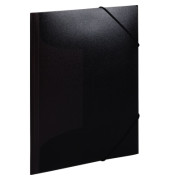 Gummizugmappe 19501, A4 schwarz Polypropylen (PP), mit 3 Einschlagklappen