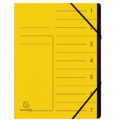 Ordnungsmappe 540709E, 1-7, gelb, A4, 7 F&auml;cher