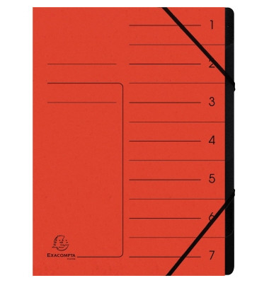 Ordnungsmappe 540705E, 1-7, rot, A4, 7 F&auml;cher
