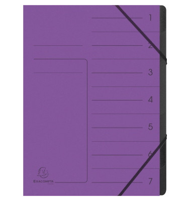 Ordnungsmappe 540708E DIN A4 7Fächer Karton violett
