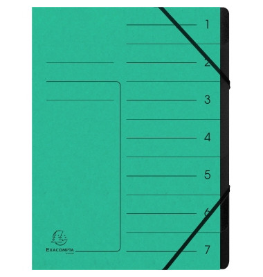 Ordnungsmappe 540703E, 1-7, gr&uuml;n, A4, 7 F&auml;cher