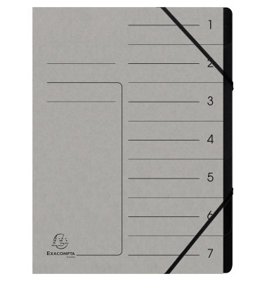 Ordnungsmappe 540711E, 1-7, grau, A4, 7 F&auml;cher