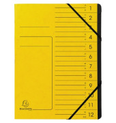 Ordnungsmappe 541209E, 1-12, gelb, A4, 12 F&auml;cher