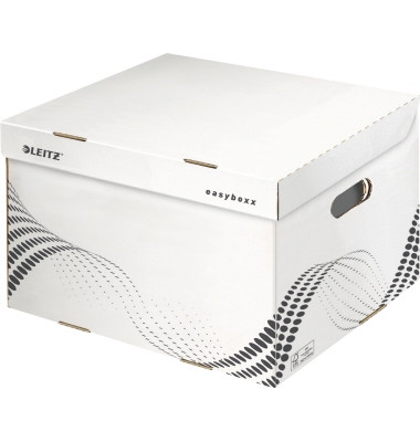 Archivcontainer easyboxx 6137-00-00, A4, wei&szlig;, innen 34,4x41,1x25cm (TxBxH), 100% Wellpappe (RC), 100% recycelbar