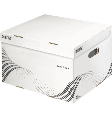 Archivcontainer easyboxx 6136-00-00, A4, wei&szlig;, innen 30,5x34,5x25cm (TxBxH), Recycling-Wellpappe