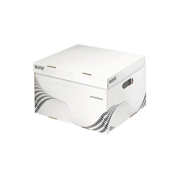 4002432118243 - Archivbox easyboxx 6136-00-00 A4 weiß innen 305x345x25cm (TxBxH) 100% Wellpappe (RC) 100% recycelbar 4002432118243 Leitz