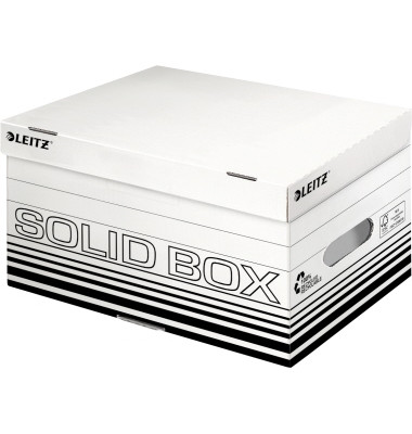 Archivbox Solid 6117-00-01, A4, wei&szlig;/schwarz, innen 34,8x24,5x18,2cm (TxBxH), 100% Wellpappe (RC), 100% recycelbar