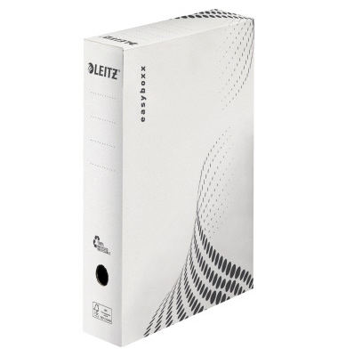 Archivbox easyboxx 6131-00-00, A4, wei&szlig;, innen 34,2x7,5x23,8cm (TxBxH), Recycling-Wellpappe