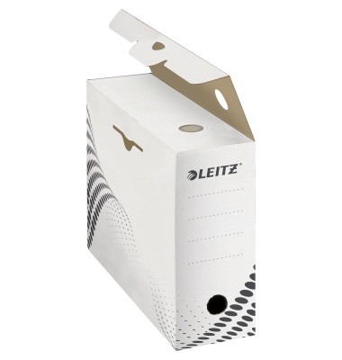 Archivbox easyboxx 6132-00-00, A4, wei&szlig;, innen 34,2x9,5x23,8cm (TxBxH), 100% Wellpappe (RC), 100% recycelbar