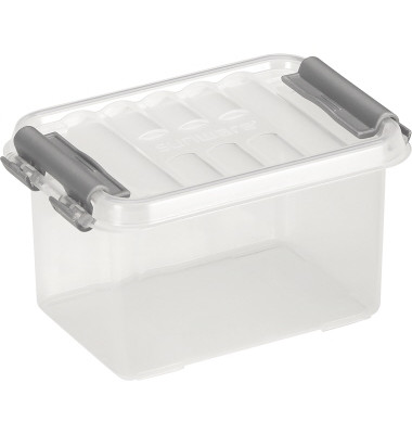 Aufbewahrungsbox Q-Line H6164002, 0,4 Liter, mit Deckel, au&szlig;en 118x77x62mm, Kunststoff transparent