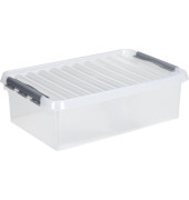 Aufbewahrungsbox the q-line H6164302, 32 Liter mit Deckel, außen 600x400x180mm, Kunststoff transparent