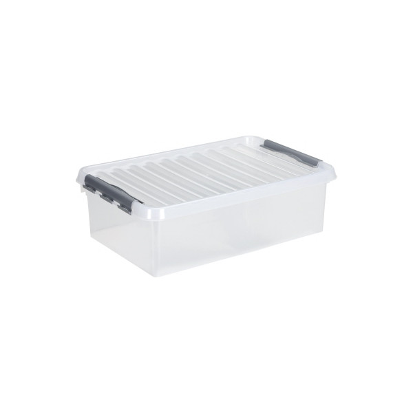 8711112797017 - helit the q-line Aufbewahrungsbox mit Deckel glasklar Lebensmittelechte stapelbare Kunststoffbox mit Klickverschluss 1 Box 32 Liter 8711112797017 - helit the q-line Aufbewahrungsbox mit Deckel glasklar Lebensmittelechte stapelbare Kunststoffbox mit Klickverschluss 1 Box 32 Liter