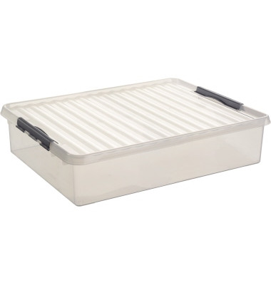 Aufbewahrungsbox Q-Line H6164502, 60 Liter, mit Deckel, au&szlig;en 800x500x180mm, Kunststoff transparent