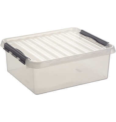 Aufbewahrungsbox the q-line H6164202, 25 Liter mit Deckel, außen 500x400x180mm, Kunststoff transparent