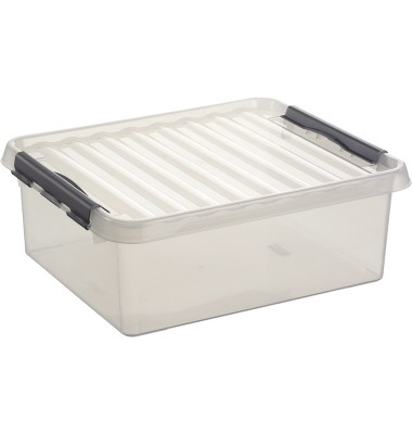 Aufbewahrungsbox the q-line H6164202, 25 Liter mit Deckel, außen 500x400x180mm, Kunststoff transparent Aufbewahrungsbox the q-line H6164202, 25 Liter mit Deckel, außen 500x400x180mm, Kunststoff transparent