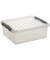 Aufbewahrungsbox Q-Line H6164202, 25 Liter, mit Deckel, au&szlig;en 500x400x180mm, Kunststoff transparent