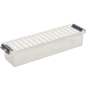 Aufbewahrungsbox the q-line H6164102, 0,9 Liter mit Deckel, außen 270x86x60mm, Kunststoff transparent