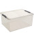 Aufbewahrungsbox the q-line H6164602, 120 Liter mit Deckel, außen 800x500x380mm, Kunststoff transparent