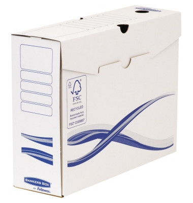 Archivbox Bankers Box Basic 4460202, A4, wei&szlig;/blau, Recyclingkarton
