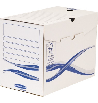 Archivbox Bankers Box Basic 4460402, weiß/blau, Recyclingkarton