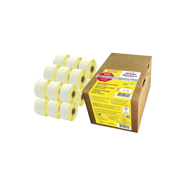4004182617823 - Labels on roll thermal print addressing permanent 18 roles per pack volume pack ((not UV resistant)