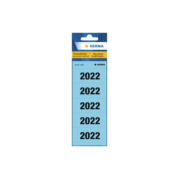 Herma Jahreszahlen 1682, 2022, blau, 60x26mm, selbstklebend 4008705016827 Herma