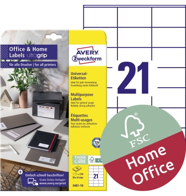Etiketten Home Office 3481-10, weiß 70x41mm, 