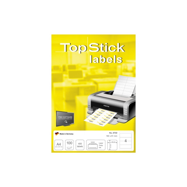 4023145087220 - selbstklebende Rückenschilder Top Stick 8722 weiß 61x192mm (BxH) selbstklebend  4023145087220 400 Stück
