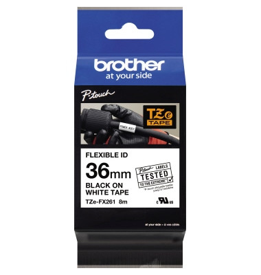 Schriftband TZEFX261 36 mmx8m schwarz auf weiß