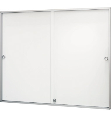 Schaukasten DE LUXE 1218134, 8xA4, wei&szlig;/silber, magnetisch