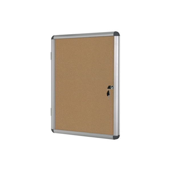5603750525622 - Enclore Earth Abschließbarer Schaukasten Nicht magnetisch 6 x A4 Wandmontage Kork 72 (B) x 674 (H) cm Braun